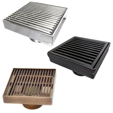 SereneDrains 304 SS 4 Inch Square Shower Drain Kit Linear Wedge Cover 4 COLORS