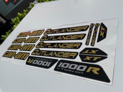 CAN-AM CANAM OUTLANDER 1000R 1000 R DECAL  FULL SET GOLD  LAMINATED STICKERS