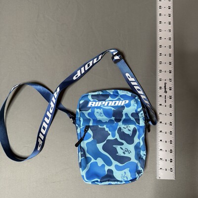 ripndip Nerm Camo Shoulder Bag (Blue Camo) Blue Camo rip n dip crossbody 