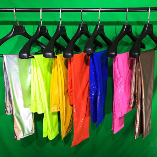 Herren Kunstleder Glänzend Hose Metallisch Skinny Dehnbar Slim Hose Club Party - Bild 9 von 31