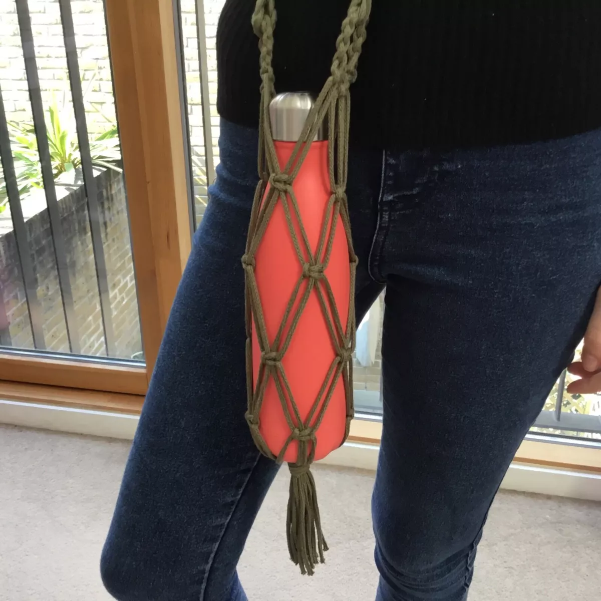 Macrame bottle bag sales