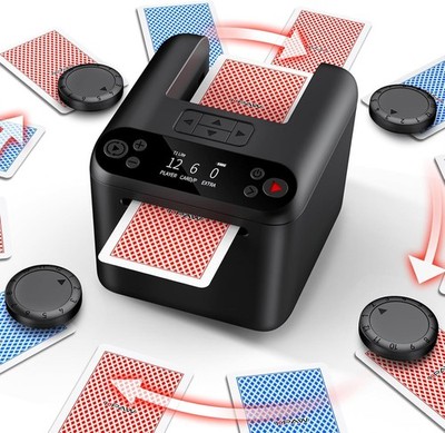 Automatisch Kartenausteiler Dealer 360° Drehung mit 9 Einstellungen, 2 Modi DE