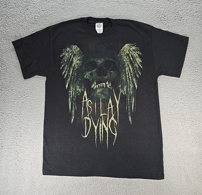 As I Lay Dying Metal Band T Shirt Black Skull Wings Y2K Design Men's Size Medium