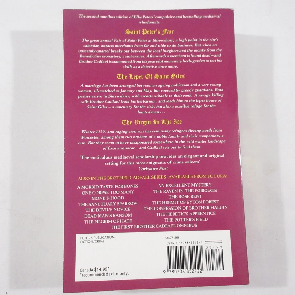 Cadfael Omnibus 1-3 Ellis Peters First Second Third Mysteries Medieval Monk Foto 4 de 4