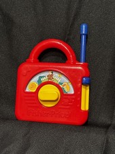 Vintage 1990's Red Fisher Price Music Box Radio Wind Up w/Antenna