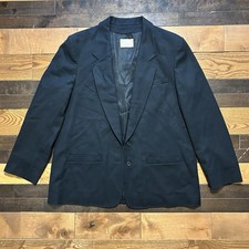 Vintage Pendleton Blazer Jacket Coat Women  s Sz 18 Virgin Wool Black Made In USA