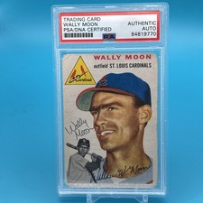 Wally Moon Signed/Auto 1954 ROOKIE Topps Card #137 St. Louis Cardinals PSA/DNA