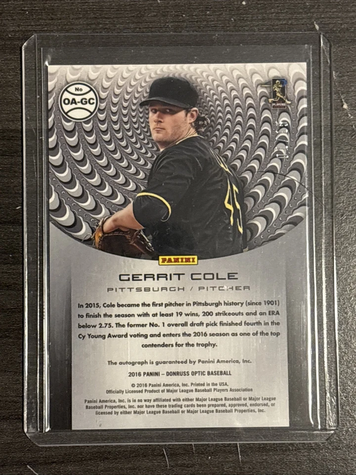 2016 Panini Donruss Optic - Optic Autographs Gerrit Cole #OA-GC Red /15 (AU) - Image 2 of 3