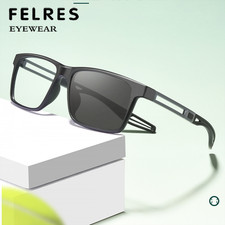 Photochromic TR90 Frame Reading Glasses Men Square Glasses Magnifying Eyewear