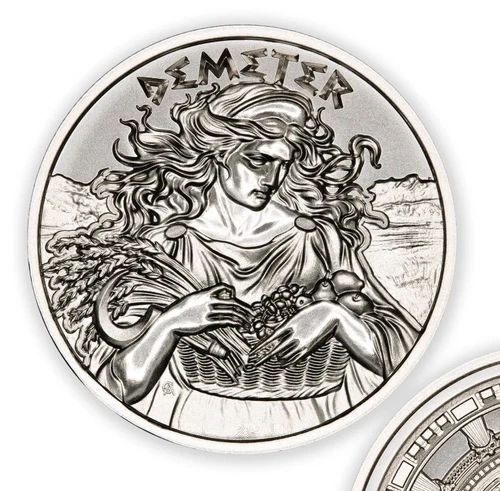 DEMETER - .999 FINE SILVER BU ROUND 1 OZ GREEK MYTHOLOGY SERIES - IN STOCK!!