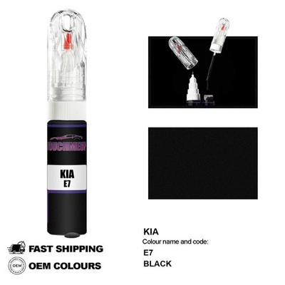 FÜR KIA SCHWARZ E7 Touch Up Lackstift Pinsel Fix Kit Kratzer Chip Set