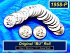 Original "BU" ROLL ➫ 1958-P Franklin's ➫ High Lustre ➫ Toned End Coins ➫ R158z