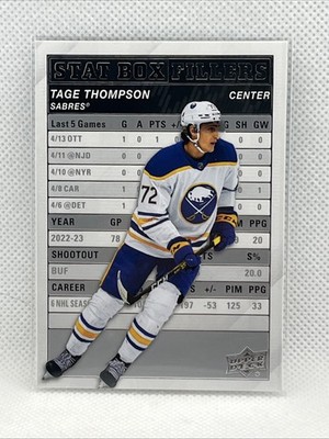 Buffalo Sabres - Tage Thompson - 23/24 UD Series 1 - Stat Box Fillers #SB-19