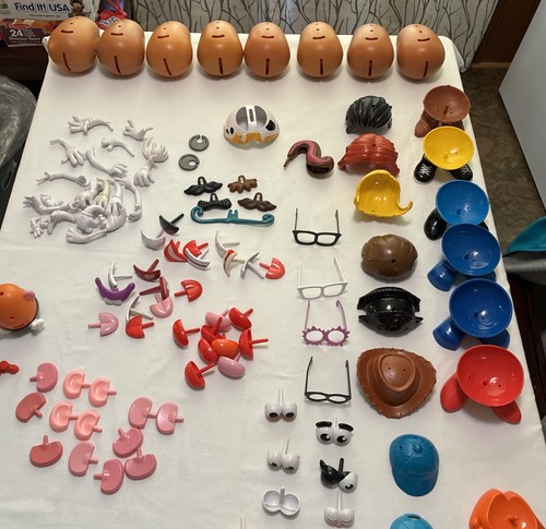 Mr. Potato Head Lot Collection Parts Accessories 75 plus Pieces Used