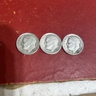 Lot of 3 Roosevelt Dimes 90% Silver:  1947-- 1948--1949-