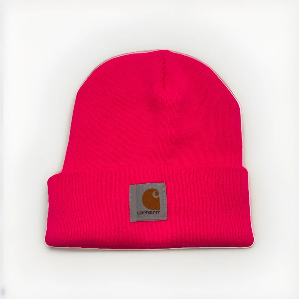 Trendy NWT Barbie Hot Pink Glow Carhartt Knit Cuffed Beanie DISCONTINUED Carhartt Knit Cuff Beanie in Woodrose – Boot Country main image 3