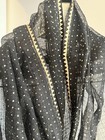 NWT Fabindia Handwoven Silk Blend Stole Wrap Scarf Black & Gold Zari 3 Options — photo 6