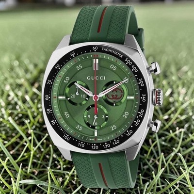 Brand New Gucci Interlocking Chronograph 41 MM Green Dial Men's Watch YA142319