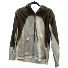 BKE   L/S Pieced  -Zip Hoodie   Charcoal Mix - Size Small