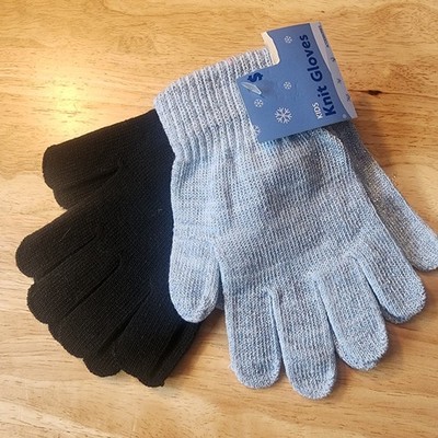 NWT 2-Pairs of Girls Stretch Knit Gloves Blue Sparkle and Black