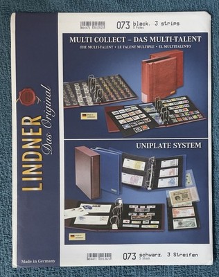 Lindner Stock Sheets, 3-sleeve dbl-sided black  Unopened package/5. (R16-05/1)