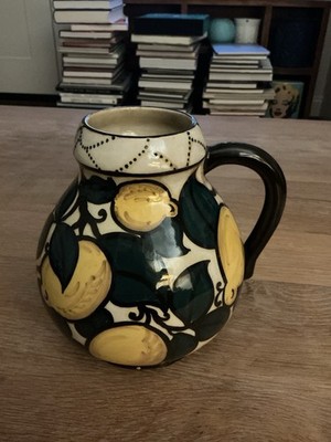 FENICE ALBISOLA Art Deco Stylized Lemons Ceramic Pitcher Circa 30's