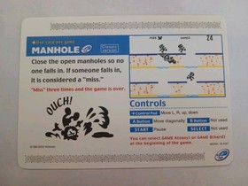 Nintendo e-Reader GBA Manhole Game & Watch Card 2002 Vintage