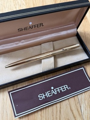 Vintage Sheaffer vergoldeter Klickmechanismus Kugelschreiber mit Box, USA - Neu