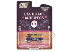 VOLKSWAGEN TYPE 2 PANEL VAN DIA DE LOS MUERTOS 1/64 DIECAST BY GREENLIGHT 30525