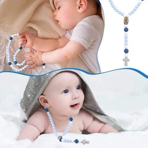 Kigeli Cross Baptism Silicone Rosary God Bless First Rosary Catholic Cross Ne... - Picture 4 of 7