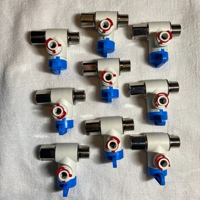 John Guest  3/8'' FNPT x 3/8'' MNPT x 1/4'' PTC Angle Stop Adapter Valve Box of 9