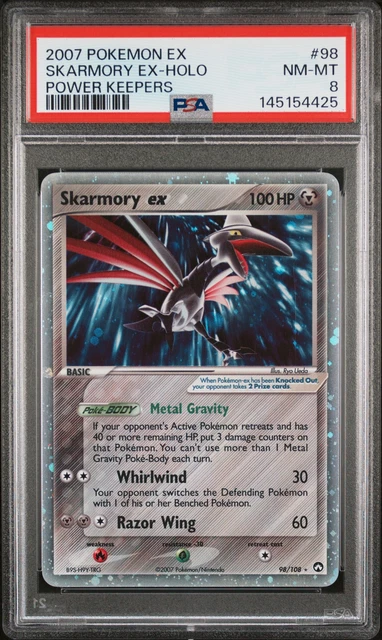 2007 POKEMON EX POWER KEEPERS #98 SKARMORY EX-HOLO PSA 8