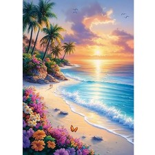 Diamond Art Kits for Adults, Beach Diamond Painting 5D Diamond Art for Beginn...
