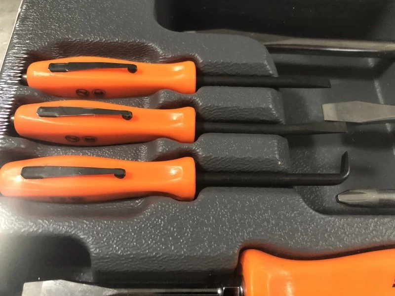 NEW Snap-On ORANGE 10 pc Hard Handle Screwdriver Magnetic Prybar Set SDDDPBX100O - Image 4 of 4
