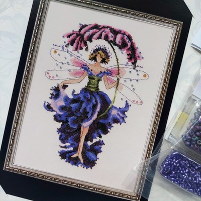 Nora Corbett Pansy Spring Garden Pixie Couture Cross Stitch Pattern NC132