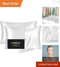 Luxury Mulberry Silk Pillow Cases 2 Pack - Anti-Aging Beauty Sleep Essential