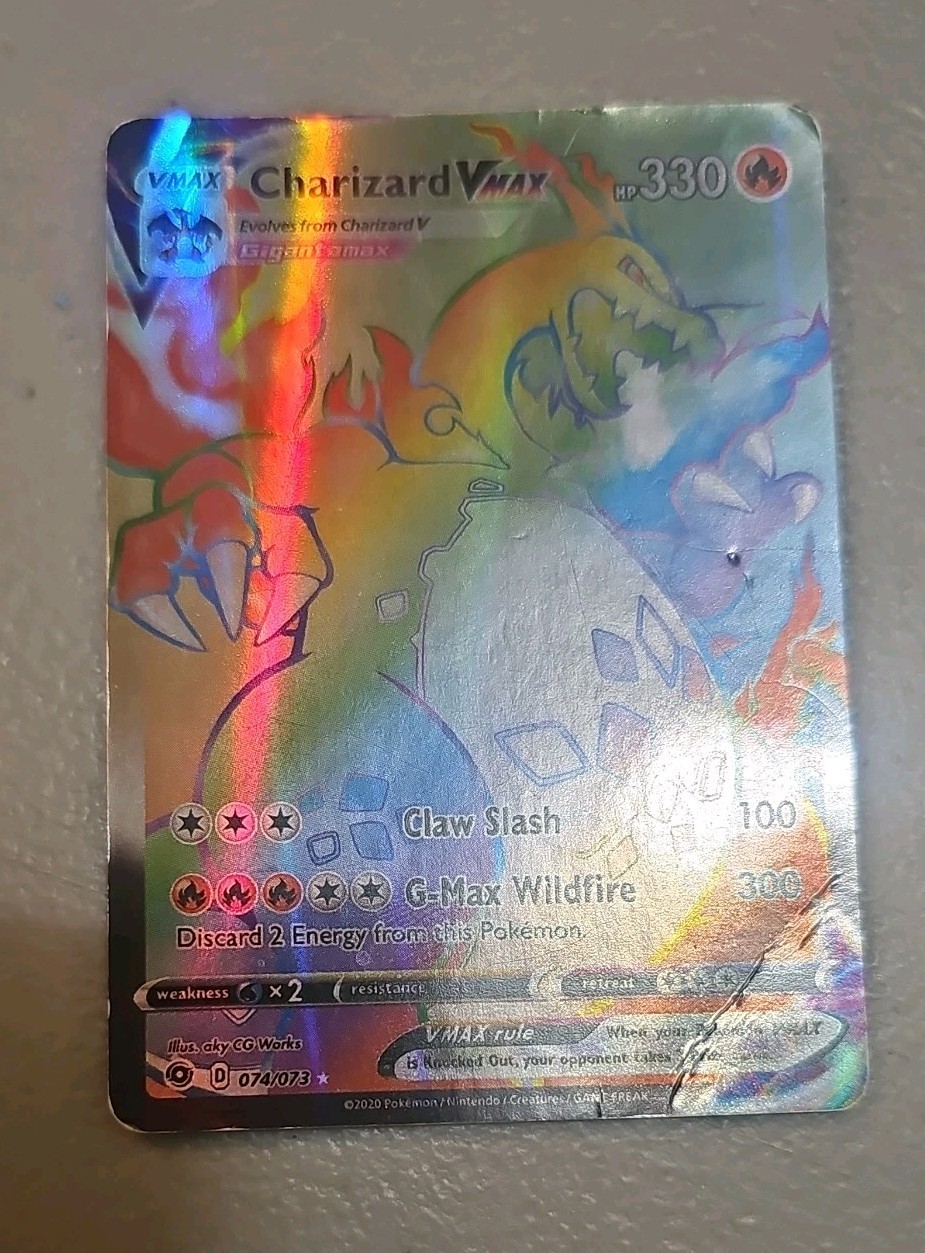 Pokémon TCG Charizard VMAX Champions Path Holo Card 074/073 Secret Rare