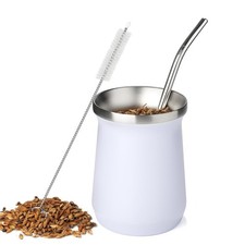 Mate Cup Stainless Steel Yerba Mate Cup 8 oz Yerba Mate Gourd Set Double Wall...