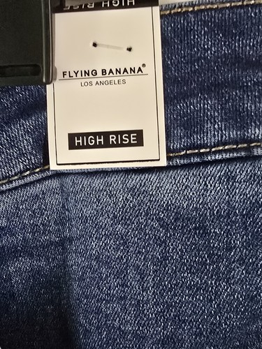 Flying Banana Los Angeles hig rise wide legs jeans pants sz 12L - Picture 9 of 11