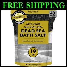 19 Lbs 100% Pure Dead Sea Salt - Unscented Spa Bath Salt for Muscle Relaxation