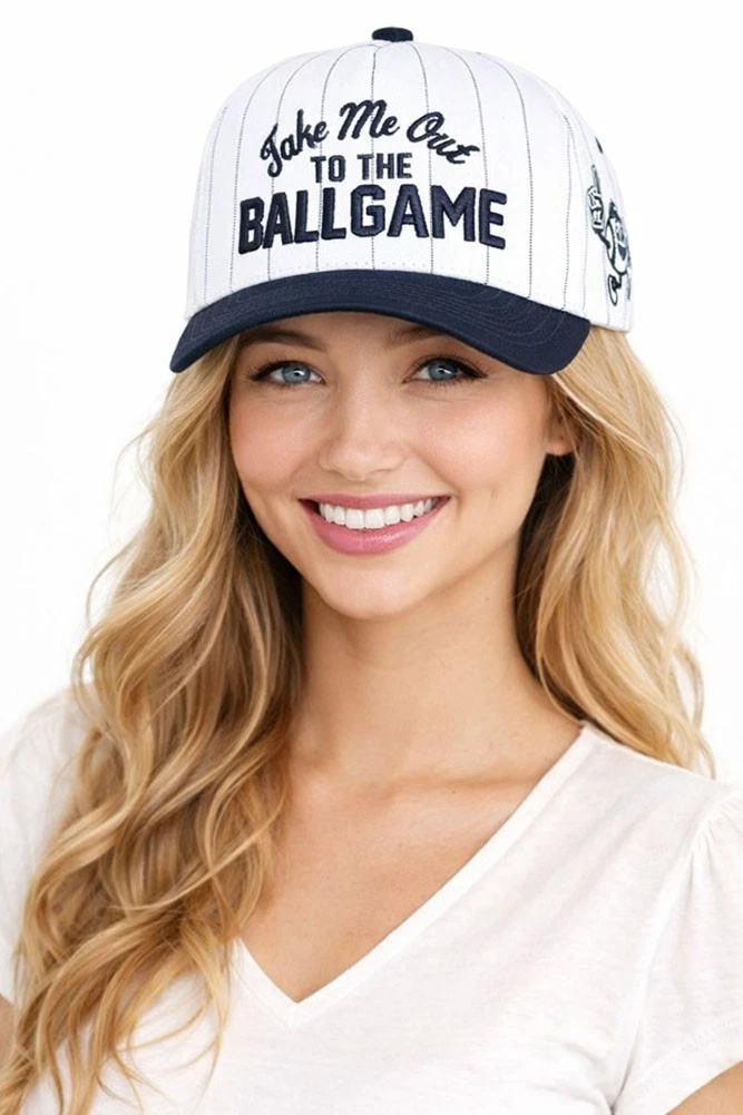 C.C TAKE ME OUT TO THE BALL GAME Embroidered Trucker Snapback Baseball Cap Hat