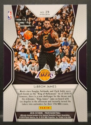 2018-2019 Panini Prizm Lebron James Dominance Silver Prizm #29