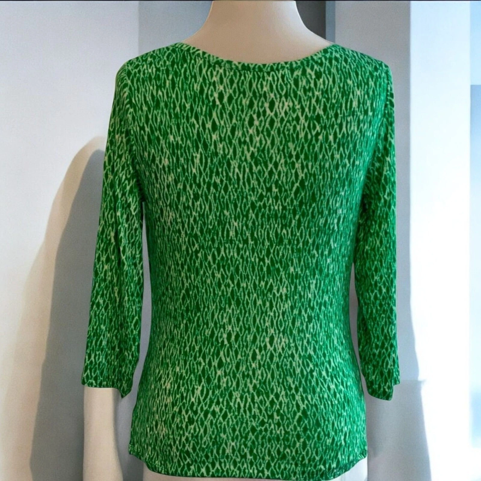 Tunica Michael Kors quarto manica collo cappuccio verde stampa animalier Small