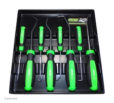 8-PC PROFESSIONAL HOOK & PICK SET – automotive hand tools – green handles