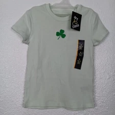 Art Class T-shirt Girls S (6/7) Short Sleeve Light Green Top Three Leaf Clover