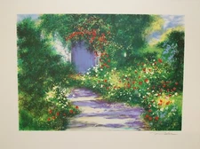 Raphael Robic - Original Signed Lithograph - Jardin Per Giverny 12