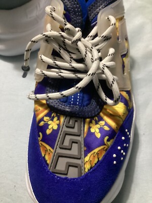 Versace Baroque Chain Reaction Bluette Gold  Men Size 10