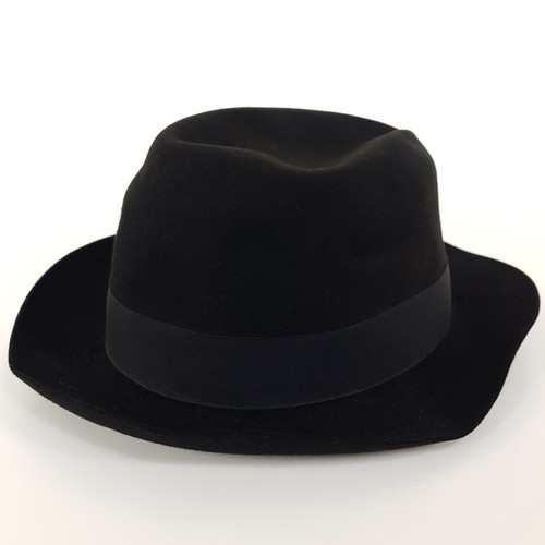 Cappello Borsalino Gran Lusso Uomo 58 Nero Feltro Capelli Cappello Feltro A. Monaco largo - Foto 4 di 8