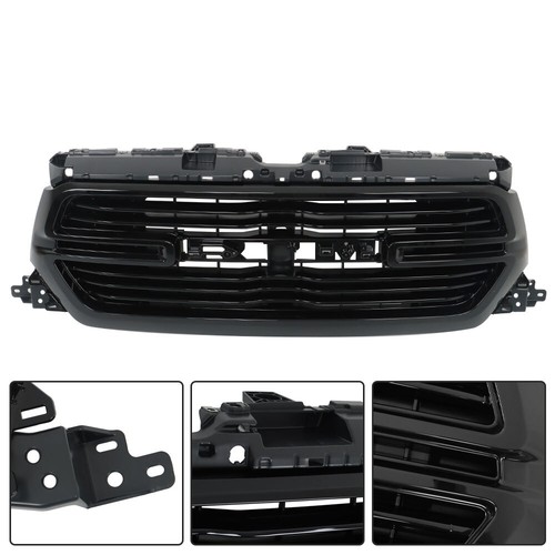 Glossy Black For Ram 1500 2019 2020 2021 2022 Front Upper Grille Grill Assembly - Picture 11 of 20