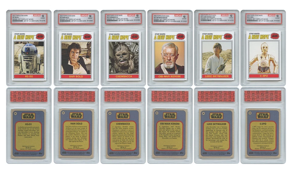 STAR WARS TOPPS Rare 1977 Card Designs - All Graded Gem Mint 10 - Set of All 12 - Image 4 of 4